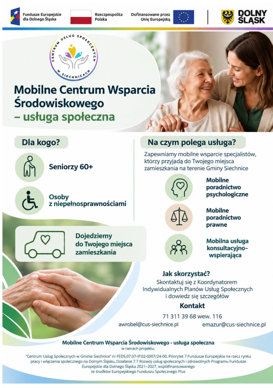 Plakat Mobilnego Centrum Wsparcia Środowiskowego
